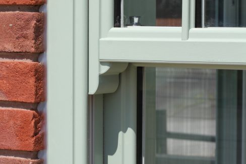sustainable sage green sash window